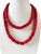 Vintage Chunky natural red coral string featuring polished, graduated barrel-shaped drum beads. Each bead showcases the...