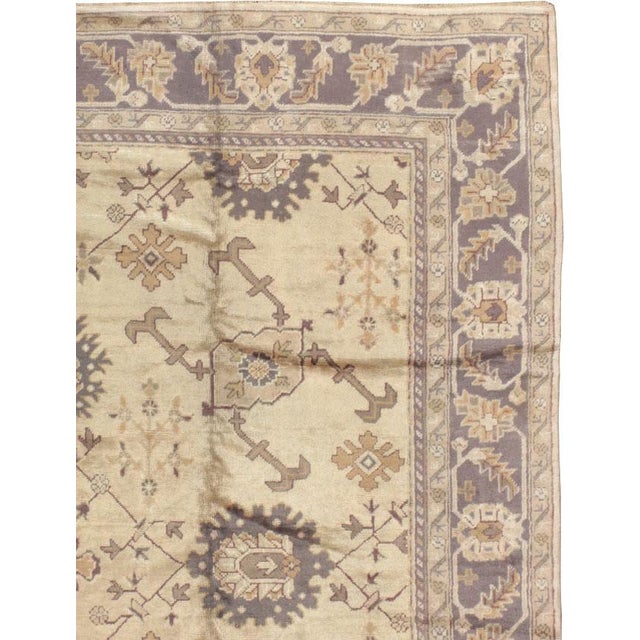 Rustic Galerie Shabab Collection Early 20th Century Turkish Oushak Rug For Sale - Image 3 of 10
