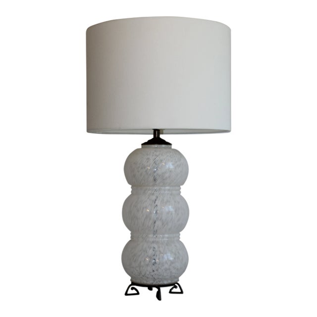 1950s Mid-Century Modern Sculptural Mezza Murano Style Table Lamp For Sale