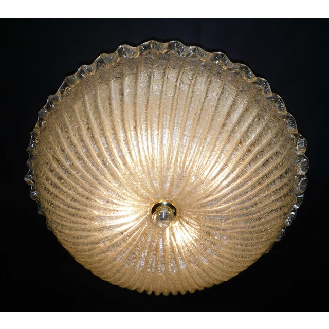 Glass 1960s Graniglia Flush Mount Attributed to Barovier e Toso For Sale - Image 7 of 7