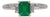 Colombian Emerald Ring With Earth-Mined Diamond Accents: Solid 14k Gold, Size 6.75 For Sale