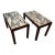 1960's Vintage French Mahogany and Marble Top Side Tables - A Pair For Sale