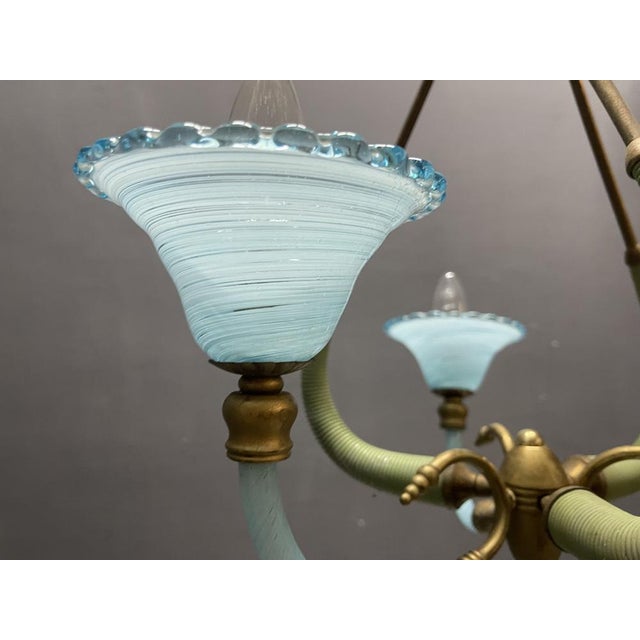 Italian Blue Murano Glass Chandelier, 1950s For Sale - Image 10 of 18