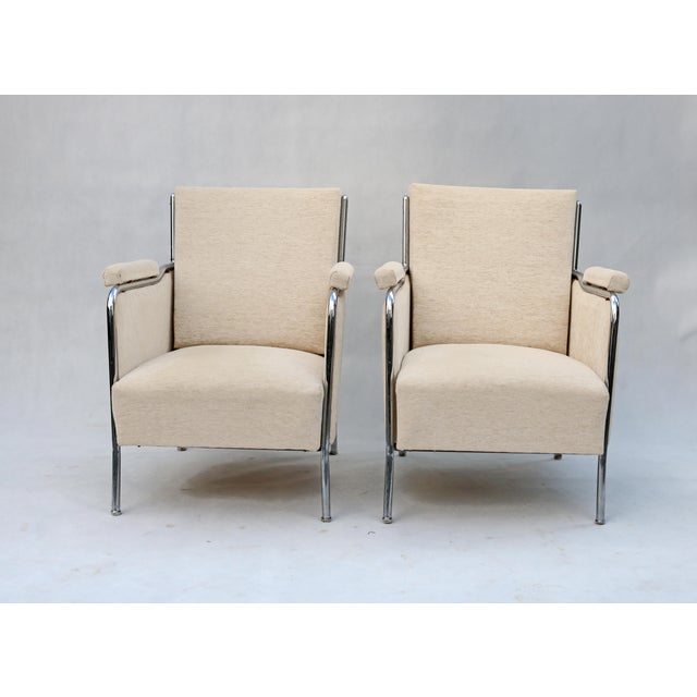 Beige Set of Mid-Century Armchairs attributed to Joszef Peresztegi, 1958 For Sale - Image 8 of 8