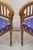 Antique French Louis XVI Style Carved Walnut Lyre Harp Corner Lounge Chair Pair For Sale - Image 9 of 12
