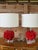 2010s Pair of Red Faux Coral Table Lamps on Clear Acrylic Bases For Sale - Image 5 of 12