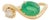 14k Yellow Gold 1.41ct Natural Oval Emerald & Diamond Wavy Toi Et Moi Ring Size 4 For Sale