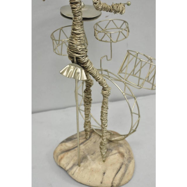 Vintage Mid Century Modern Brutalist Wire Musician Band Figure Sculpture - Set of 2 For Sale - Image 13 of 17