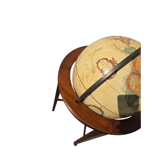 1980s Custom Mahogany Replogle Floor World Globe Heirloom Mahogany Stand Table For Sale In Philadelphia - Image 6 of 15
