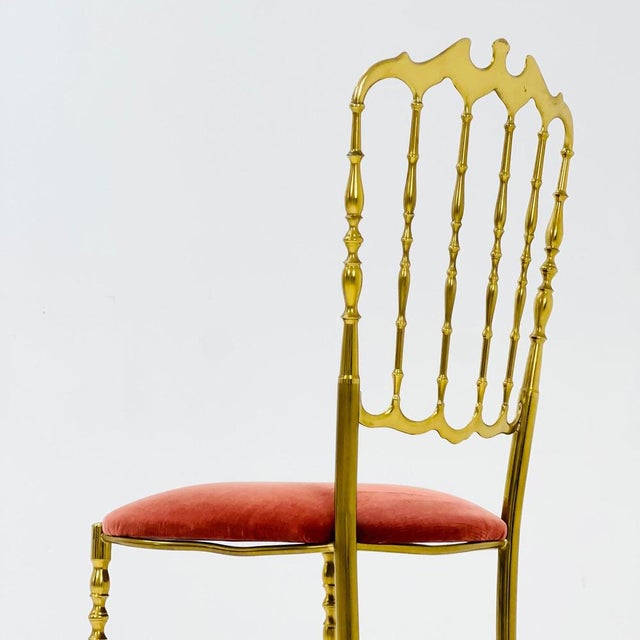 Metal Mid-Century Brass Chiavari Side Chair, Italy, 1980s For Sale - Image 7 of 11