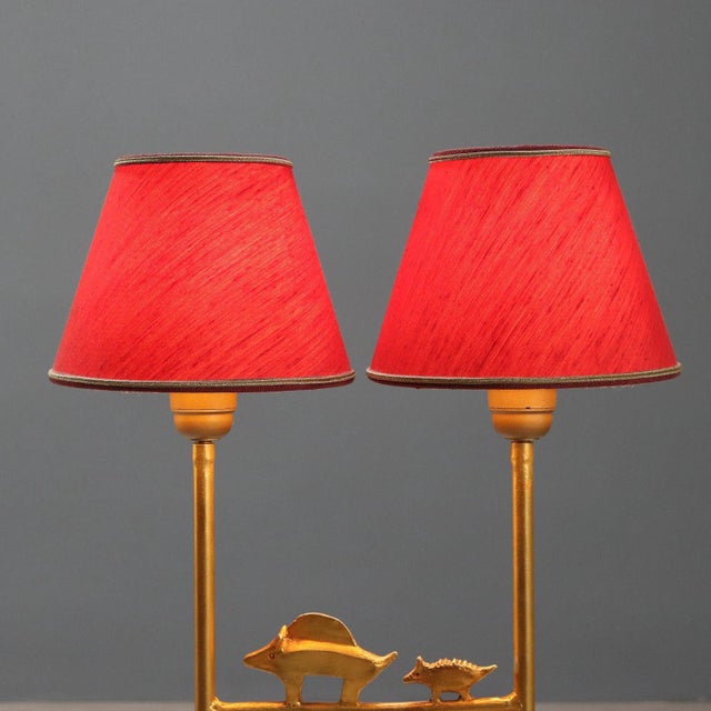 Gilded Bronze Sculpture Lamp For Sale - Image 4 of 9