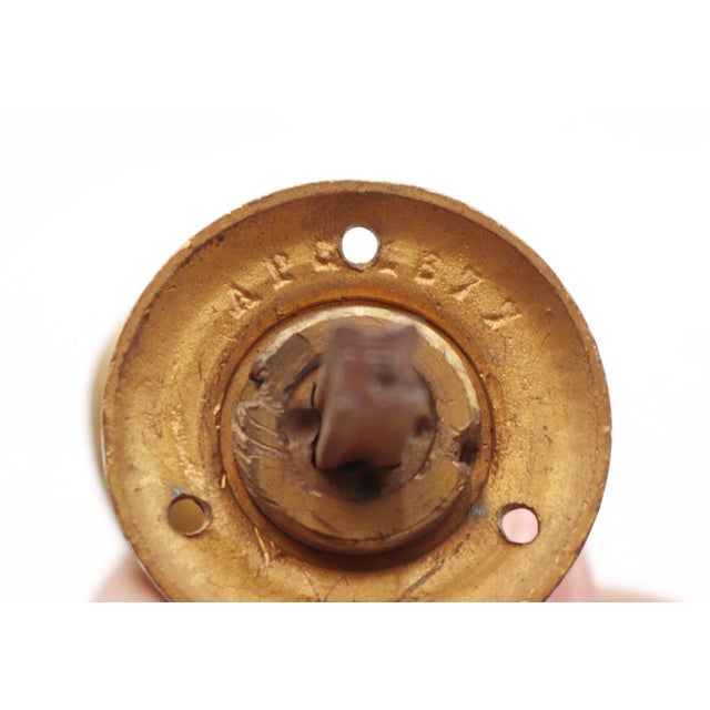 Gold Reclaimed Gold Plated Oval Beaded Closet Door Knob For Sale - Image 8 of 8