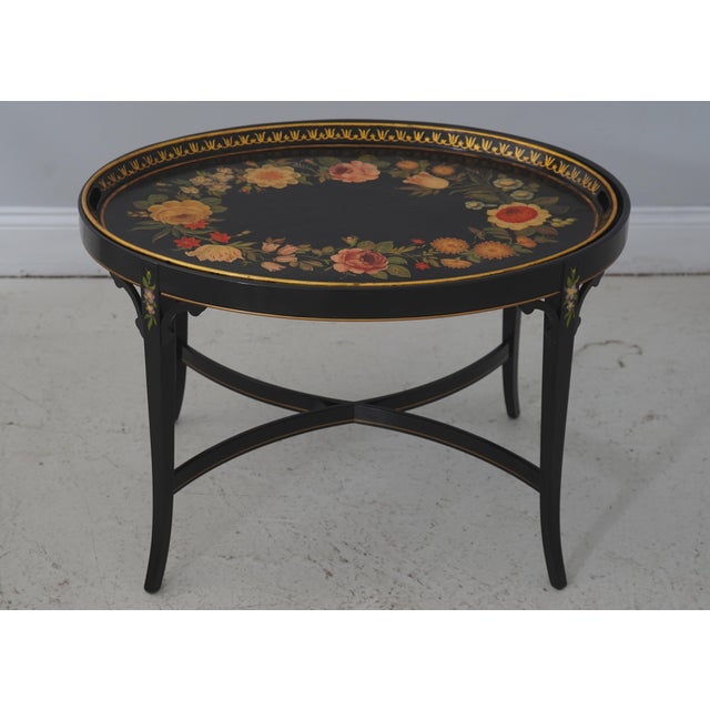 Age: Approx: 30 Years Old Details: Regency Style High Quality Construction Painted Toleware Tray Top Traditional Style...