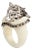 Miriam Salat Cream Ivory Fox Ring Set In Sterling Silver & White Topaz For Sale