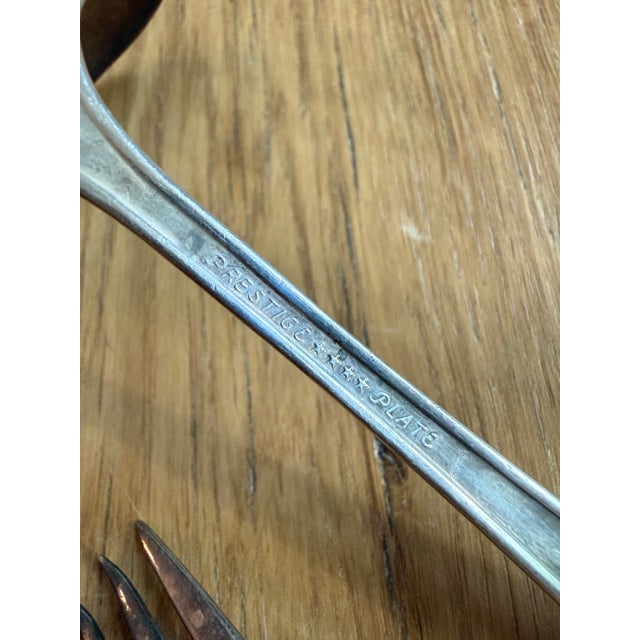 American 1950s Silver-Plate Serving Utensils Oneida Prestige Distinction 1951 Set of 5 For Sale - Image 3 of 12