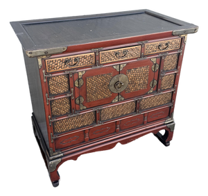 Vintage Chinese Tansu Style Wooden Cabinet
