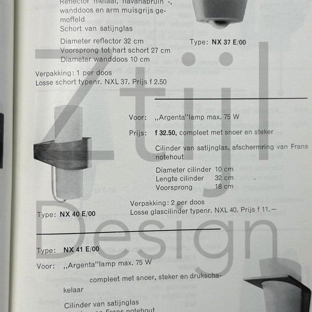 NX 40 Wall Lights by Louis Kalff for Philips, 1960s, Set of 2 For Sale - Image 9 of 11