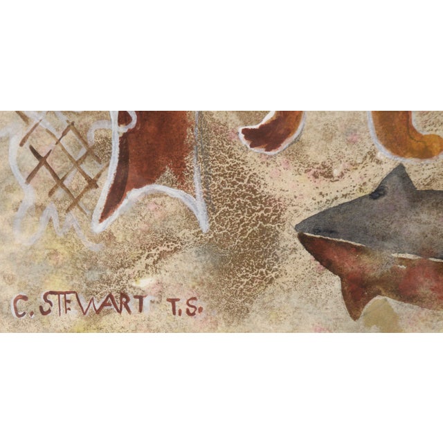 Abstract Charles Stewart Pictographs and Symbols Rain Dance Taos Society of Artists Taos New Mexico Late 20th Century For Sale - Image 3 of 8