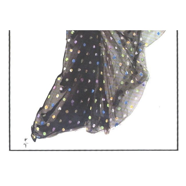 René Gruau 1981 Rare French Chanel Couture Fashion Design by Gruau, Matted For Sale - Image 4 of 5