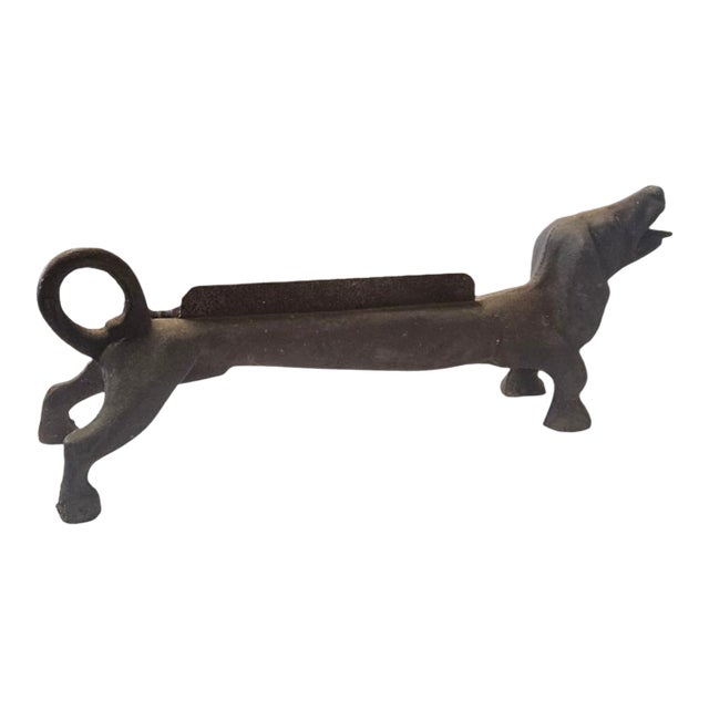 Antique Cast Iron Bootscrape- Dachshund For Sale