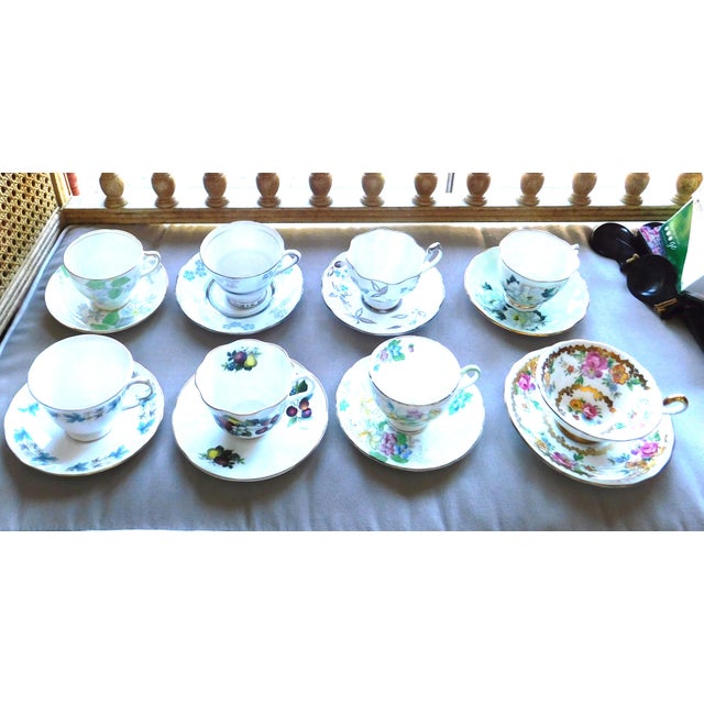 Antique English Royal Chelsea Bone China Cup and Saucer, Golden Rose For Sale - Image 12 of 12