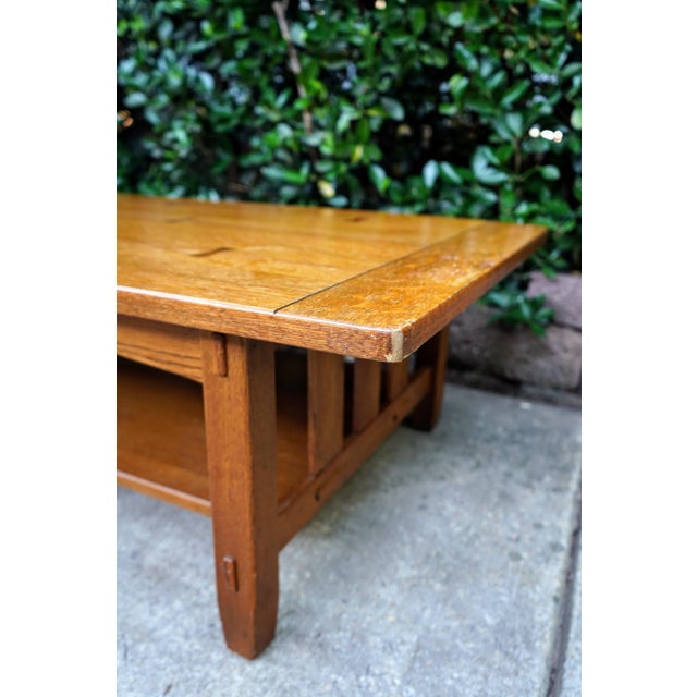 Lane Altavista Bow Tie Joinery Craftsman Style Coffee Table For Sale - Image 10 of 13