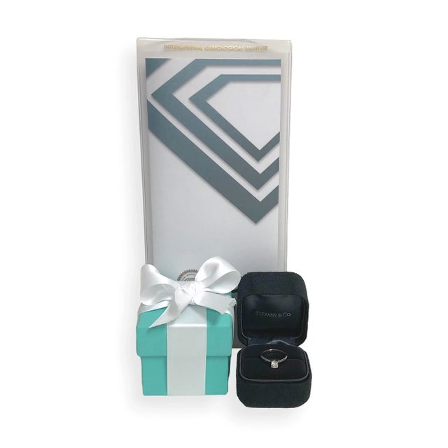 Tiffany & Co. .54 Ct Lucida Cut Diamond Engagement Ring G-H, Vvs2-Vs1 Igi Cert, Size 4.5 For Sale - Image 9 of 12