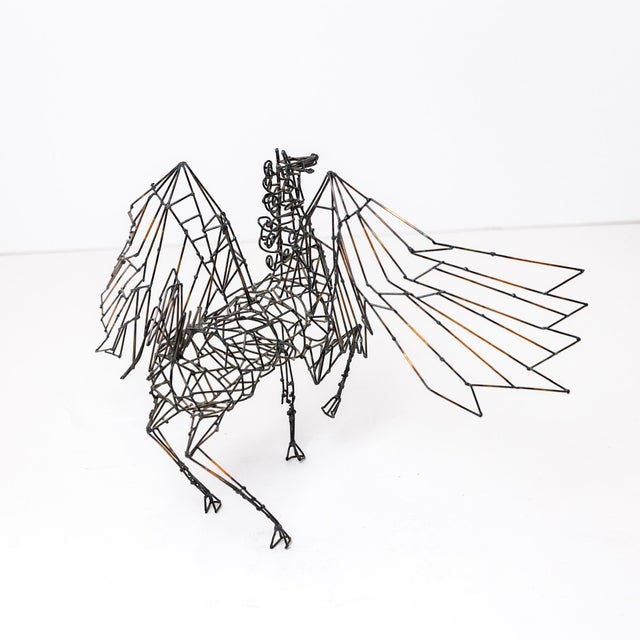 1970s Stan Bennett Pegasus Hanging Wire Sculpture, California Studio Craft, Kinetic Art For Sale In Sacramento - Image 6 of 10