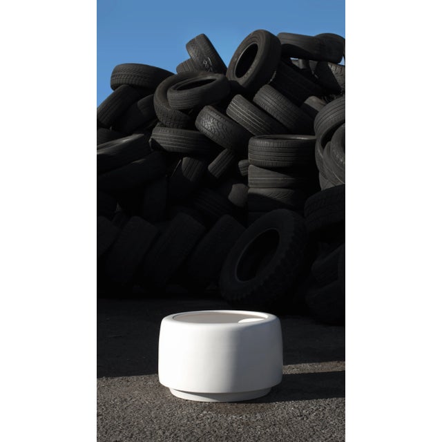 White Vintage Architectural Pottery Cp-17 "Tire" Planter by John Follis For Sale - Image 8 of 9