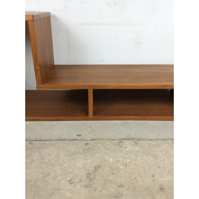 1970s Danish Modern Teak Media Storage Entertainment Stand With Step Design For Sale - Image 5 of 18