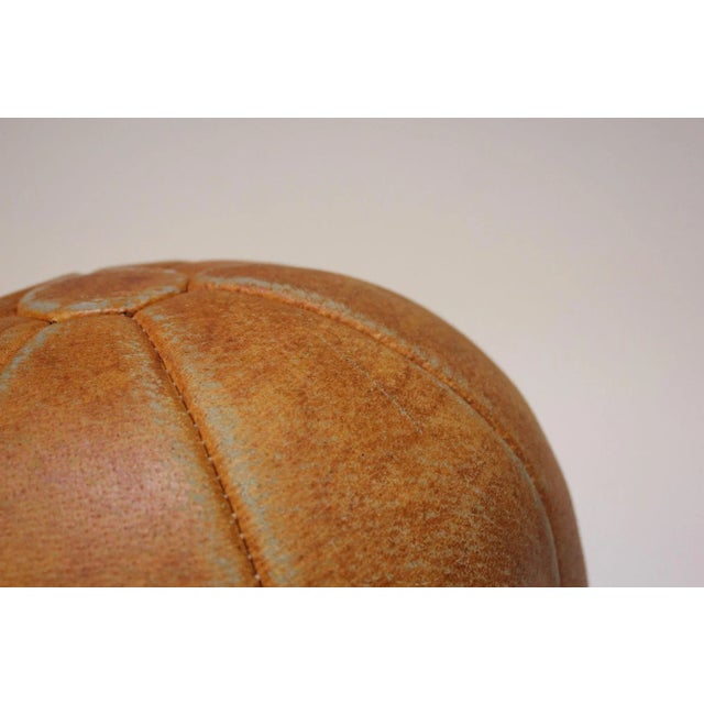 Vintage German Patinated Leather Medicine Ball For Sale - Image 12 of 13