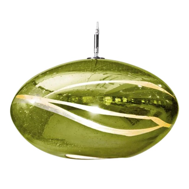 Orbit Pendant Light from the Vista Swirl Collection in Citron For Sale