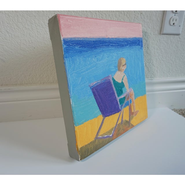 2020s Woman on Beach Figurative Oil Painting For Sale - Image 5 of 5