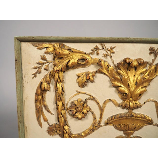 Wood Small and Delicately Carved and Lacquered Giltwood Panel From France, 19th C. For Sale - Image 7 of 14