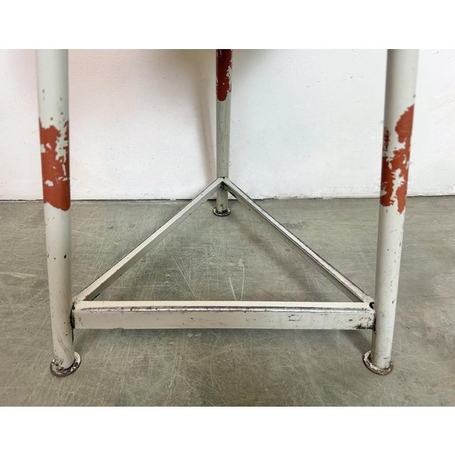 Industrial Grey Workshop Stool, 1960s For Sale - Image 13 of 15
