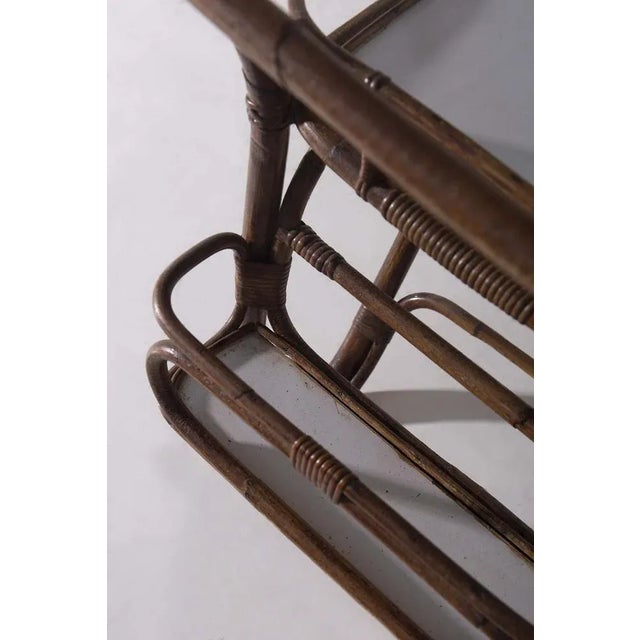 Vintage Italian in Bamboo and Formica Bar Cart, 1950s For Sale - Image 7 of 12