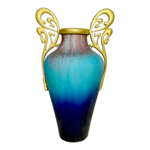 Antique Eugene Baudin French Bronze Mount Art Pottery Art Nouveau Vase 1843-1907