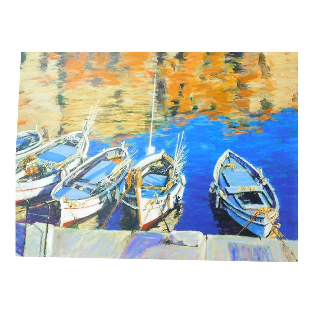 Aldo Luongo Embellished Print Liguiria Signed & Numbered 1999 For Sale