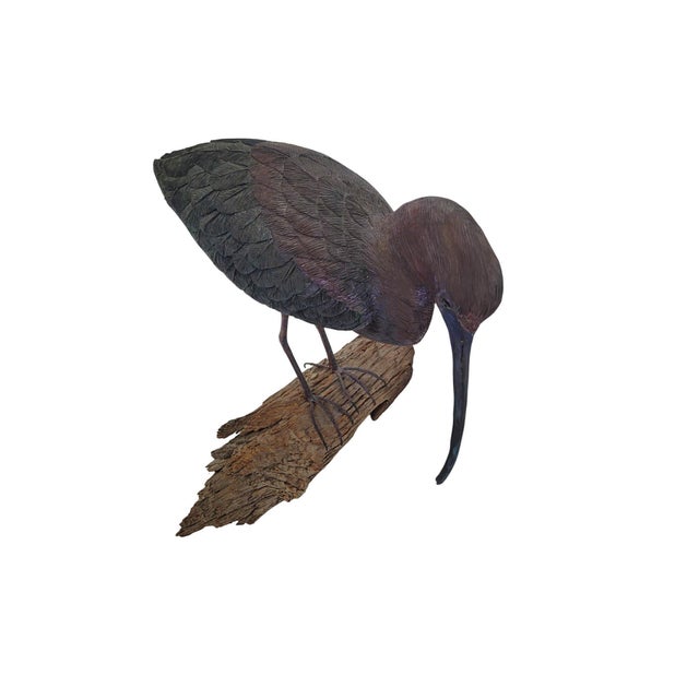 Brown Vintage Glossy Ibis Sculpture For Sale - Image 8 of 16