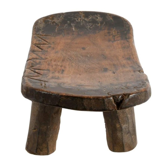 African Antique Senufo-Style Hand-Carved Wood Stool With Rich Patina, West African Tribal Form For Sale - Image 3 of 8