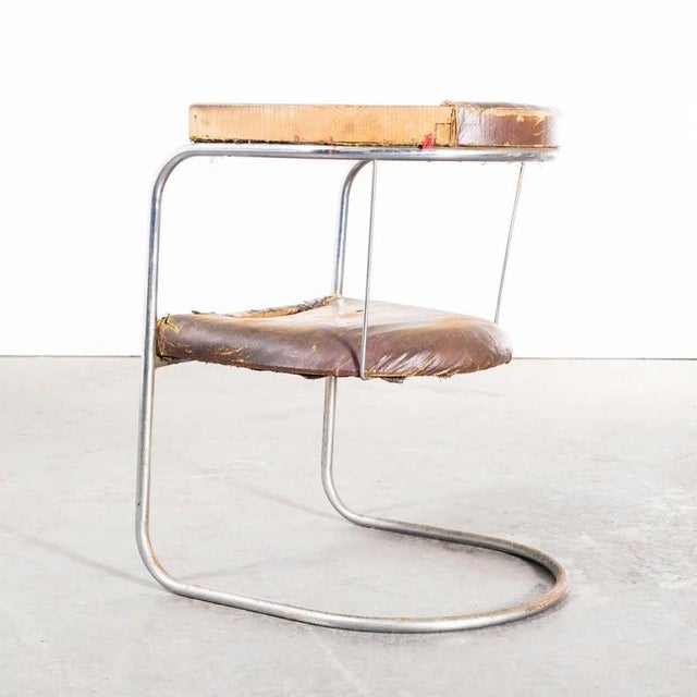 1930s Pel Tubular Chrome Sprung Side Chair in Leather, 1930s For Sale - Image 5 of 11