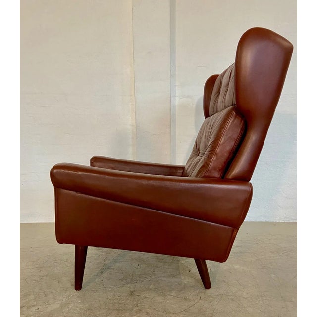 Vintage Danish Caramel Brown Leather Chair by Svend Skipper, 1964 For Sale - Image 7 of 17