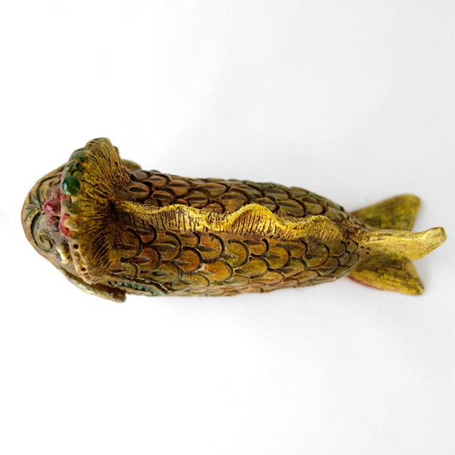 Gold Art Ceramic Monster Fish by Tjen Tjauw-Soe, 1973 For Sale - Image 8 of 10
