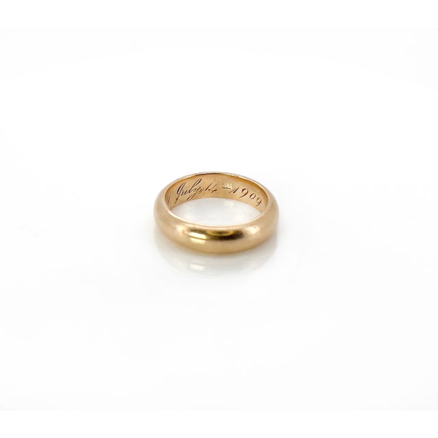 Antique Gold Band, H. To M. July 14- 1909, Size 5.25 For Sale In Los Angeles - Image 6 of 8