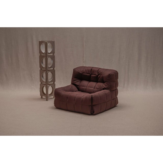 Maroon Kashima Lounge Chair by Michel Ducaroy for Ligne Roset, 1970s For Sale - Image 8 of 18