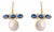 Royal Sapphire Pearl Drop Earrings, A Pair For Sale