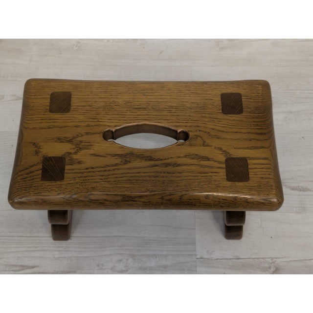 Rustic Wooden Stool with Handle, 1962 For Sale - Image 9 of 10