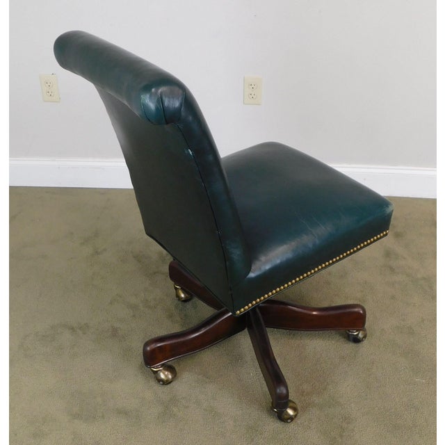 Hancock & Moore Green Leather Swivel Desk Chair Chairish