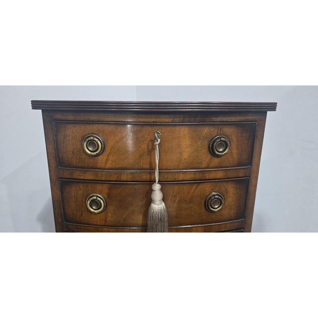 Wood Tall Regency Mahogany Bow Front Chest of Drawers, 1910s For Sale - Image 7 of 15