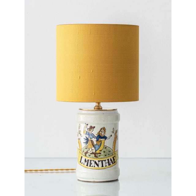 Italian Renaissance Revival Albarello Apothecary Jar Table Lamp, 19th Century For Sale - Image 12 of 12
